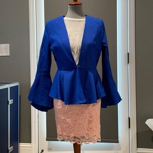SHEIN RUFFLED SLEEVES peplum style BLAZER/JACKET